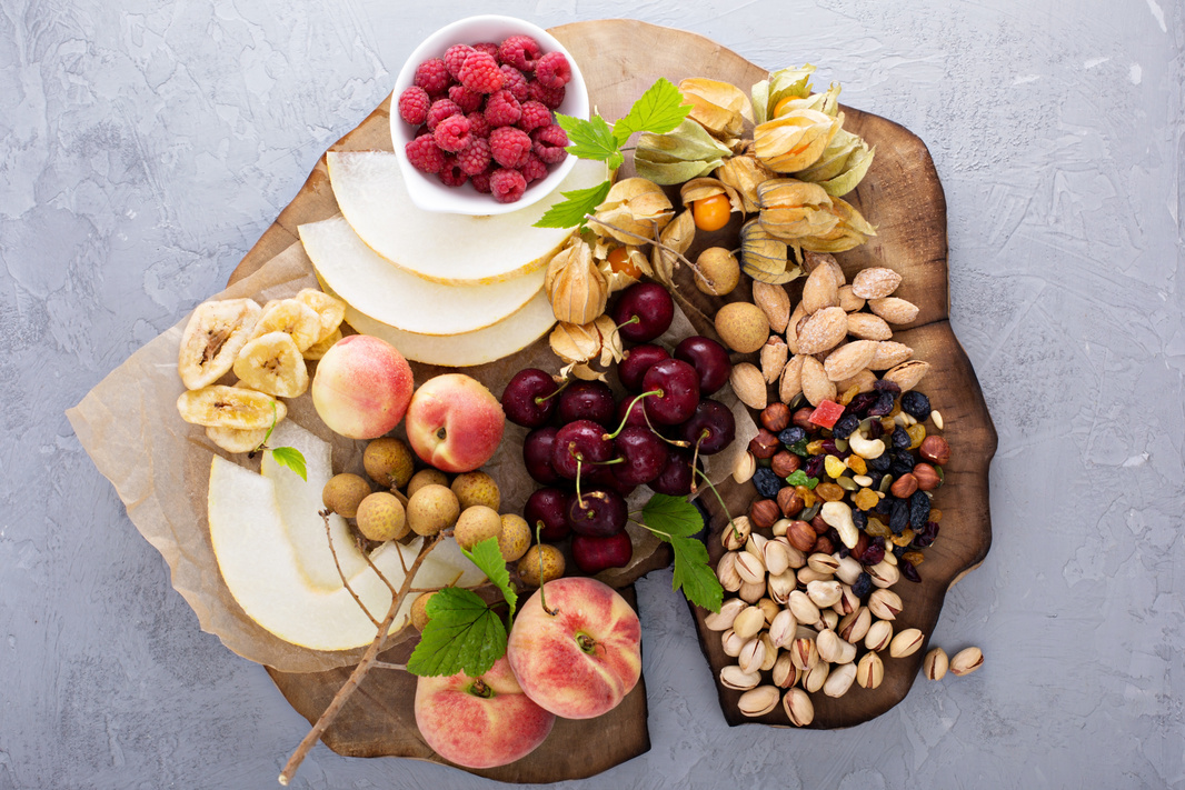 Fruit and nuts snack board